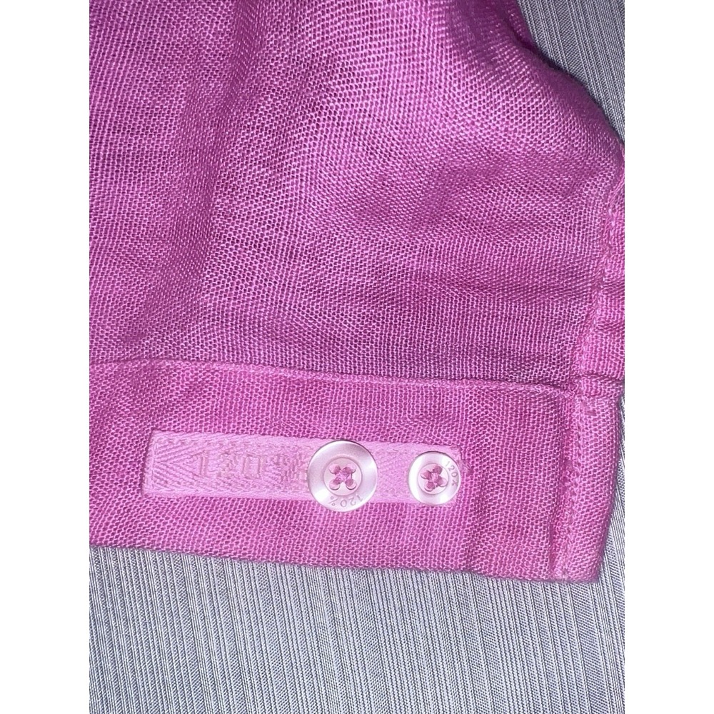 120 lLno shirt Men's XL Long Sleeve Button‎ up Pink Linen Pocket 100% Linen - Picture 5 of 16